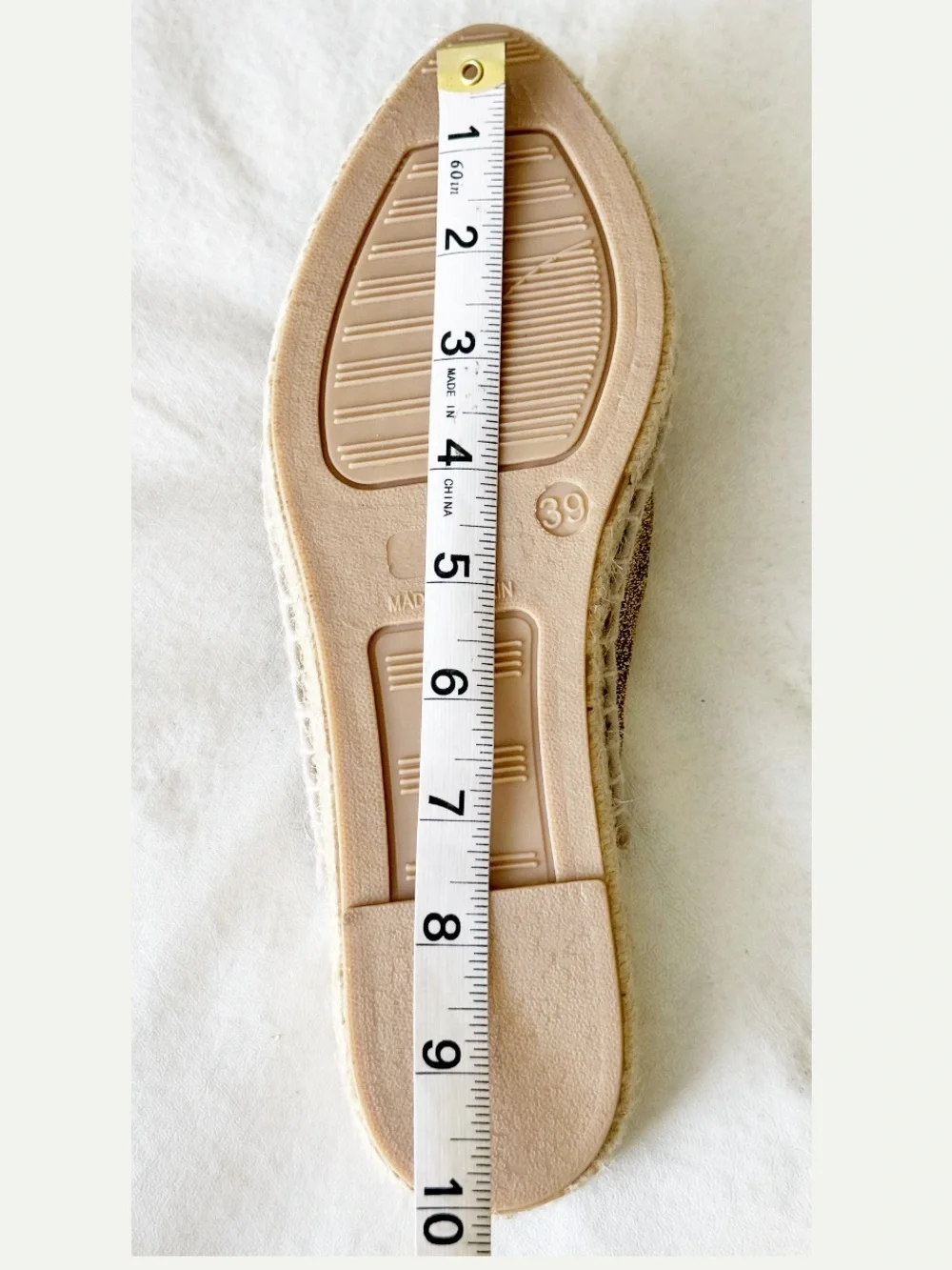 MANEBI Gold Glitter Espadrille Slip-On Mules Size 8.5